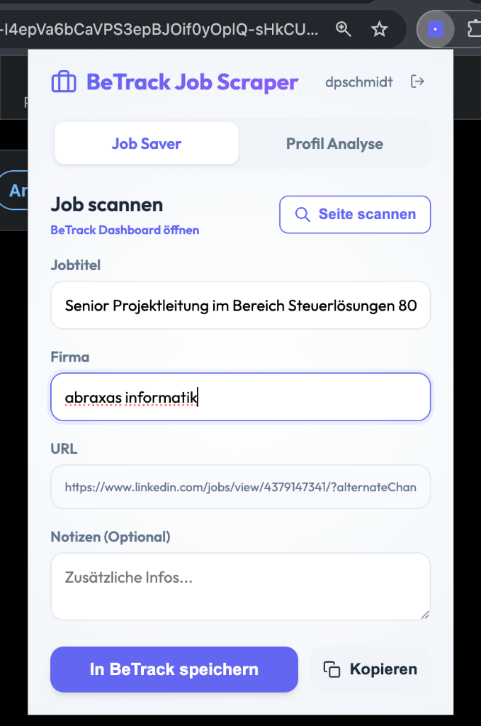 BeTrack Job Saver