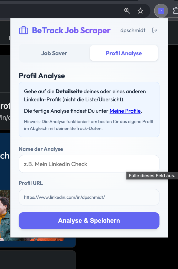 BeTrack Profile Analysis
