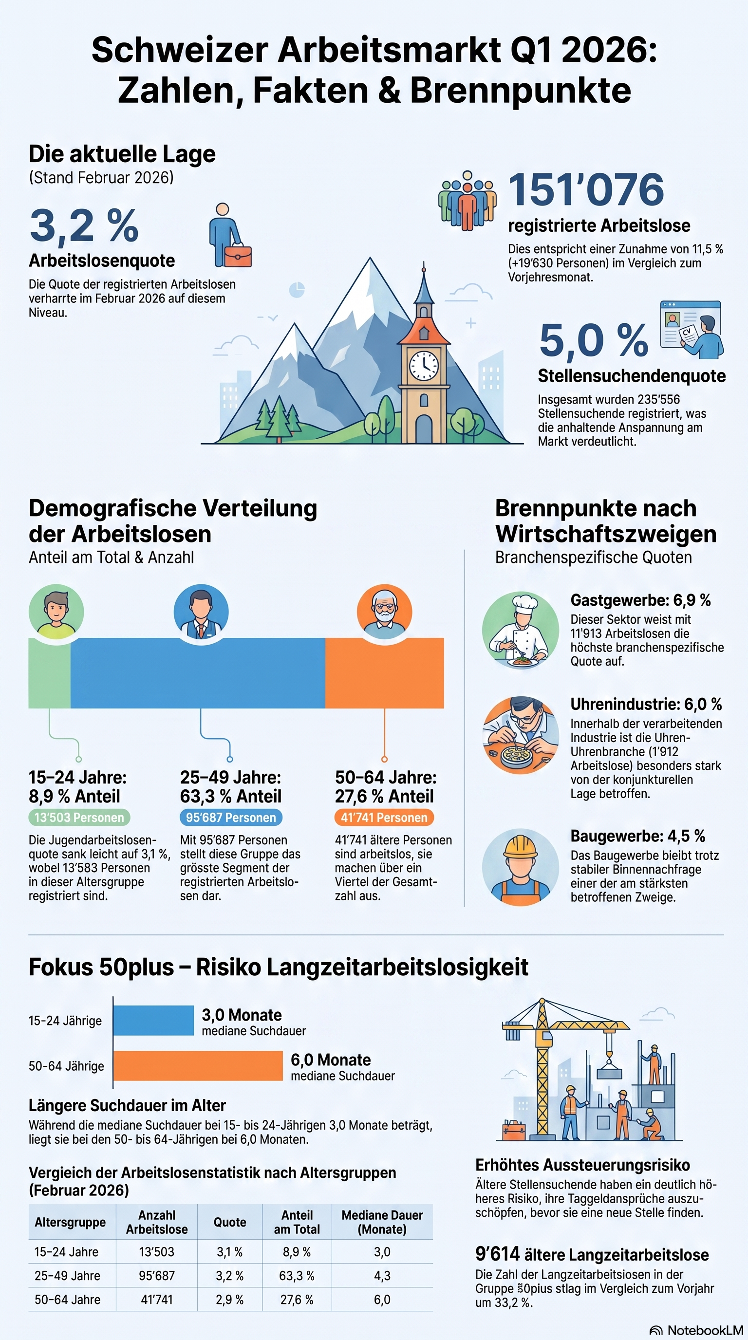 Der Schweizer Arbeitsmarkt in Zahlen – wo stehen Sie?
